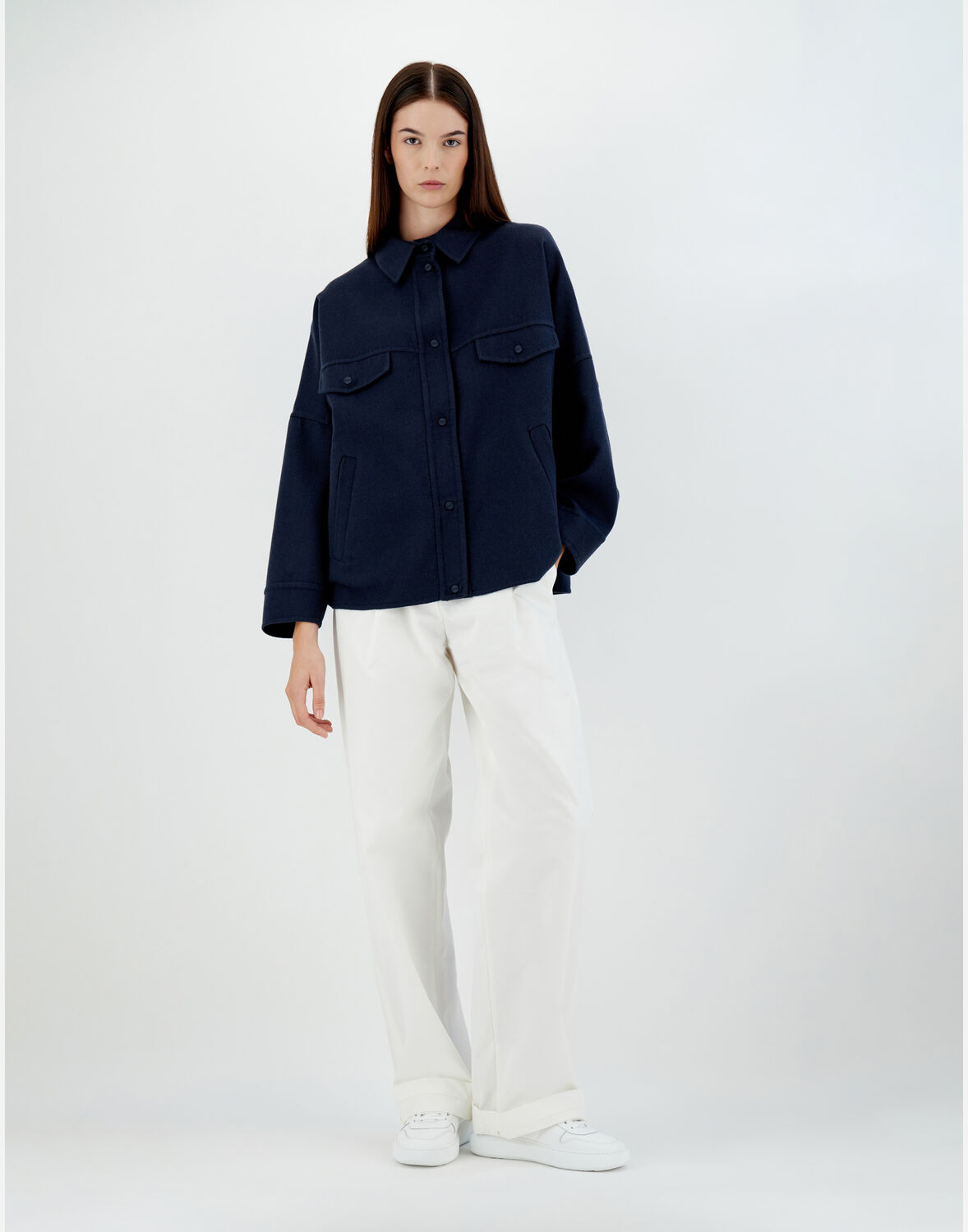 Herno ダブルレイヤーウール ジャケット In Navy Blue