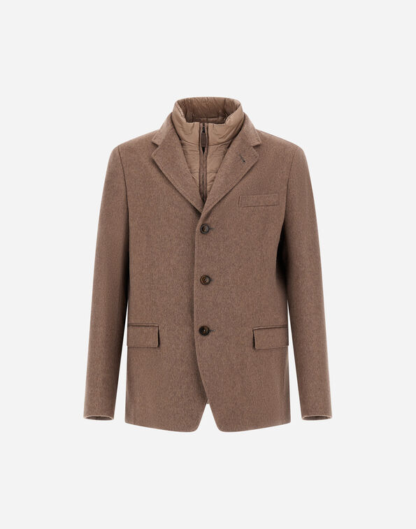Herno BLAZER IN PURE CASHMERE AND NYLON ULTRALIGHT Dark Taupe GA000218U381262700