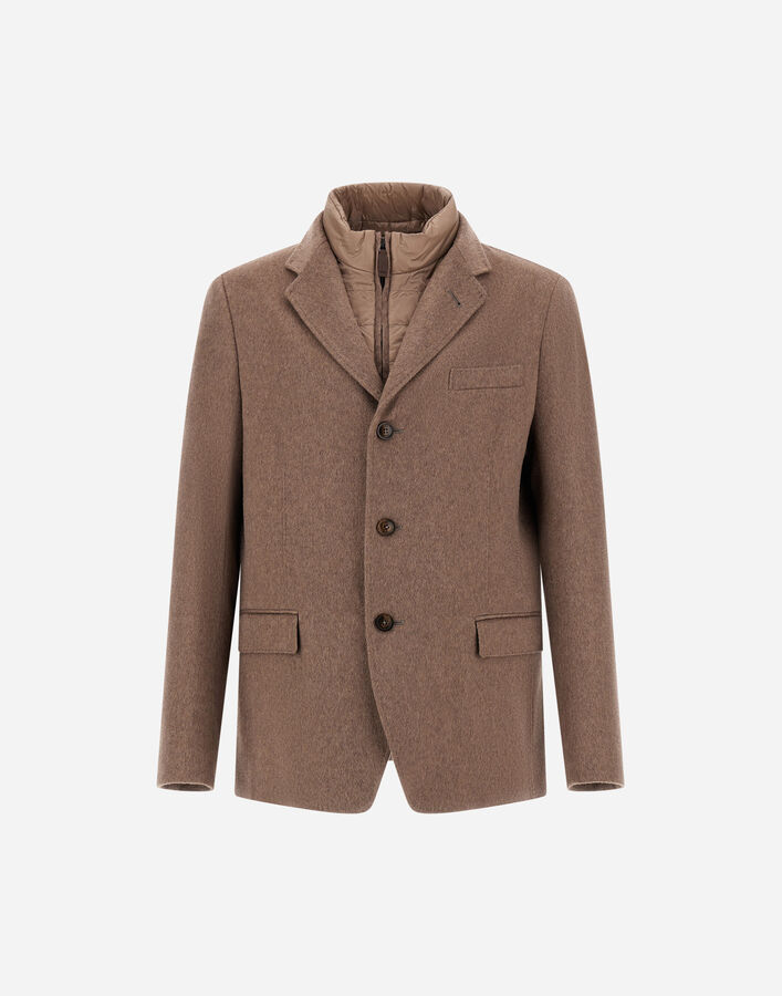 Herno BLAZER IN PURE CASHMERE AND NYLON ULTRALIGHT Dark Taupe GA000218U381262700