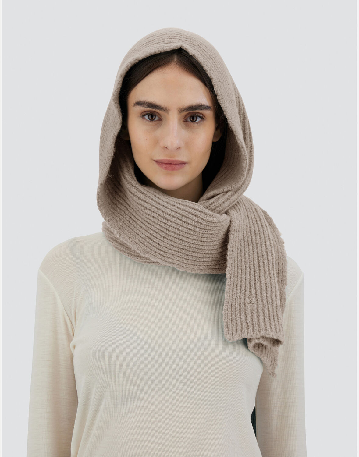HERNO SCARF IN PLAIN ALPACA WOOL 