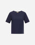 Herno T-SHIRT IN EVER COTTON INTERLOCK AND MONOGRAM LUREX Blue JG000258D520639281