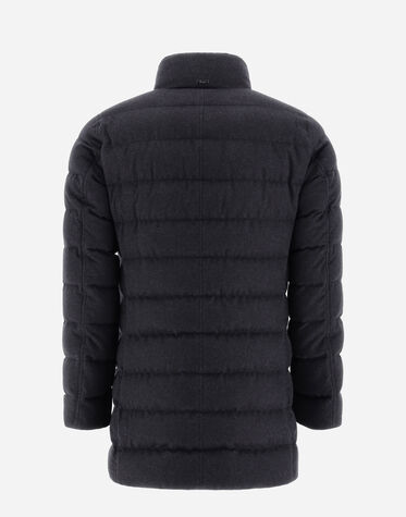 メンズ PIUMINO HERNO UOMO VERSIONE COLLO ECOPELLICCIA STA スレート 