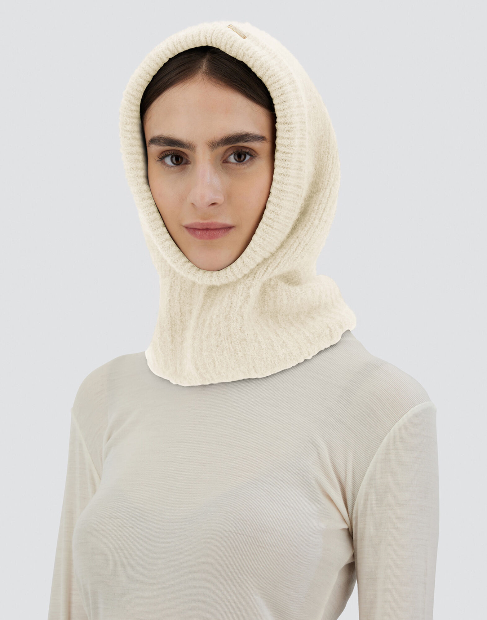 レディース プレーン アルパカ ウール バラクラバ クリーム | Herno
