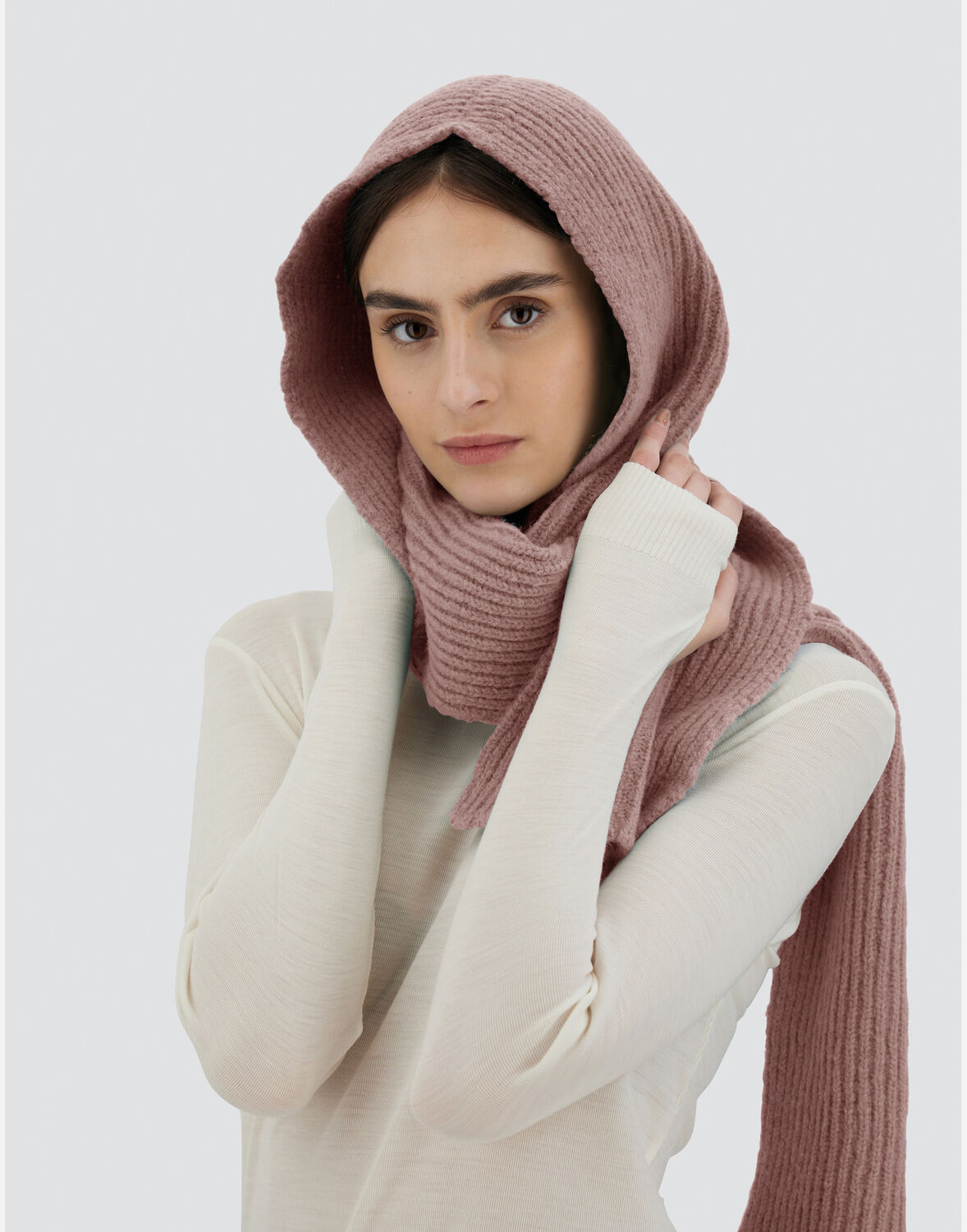 HERNO SCARF IN PLAIN ALPACA WOOL 