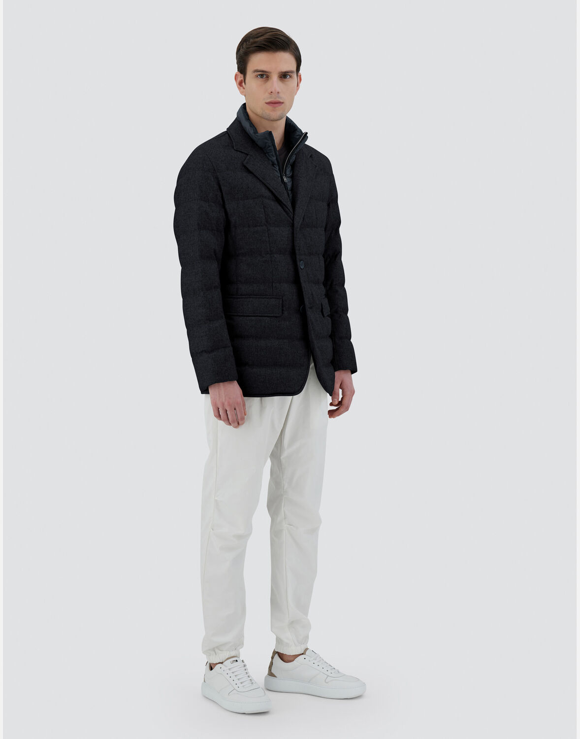 Herno カシミヤ シルク ブレザー In Blue/brown