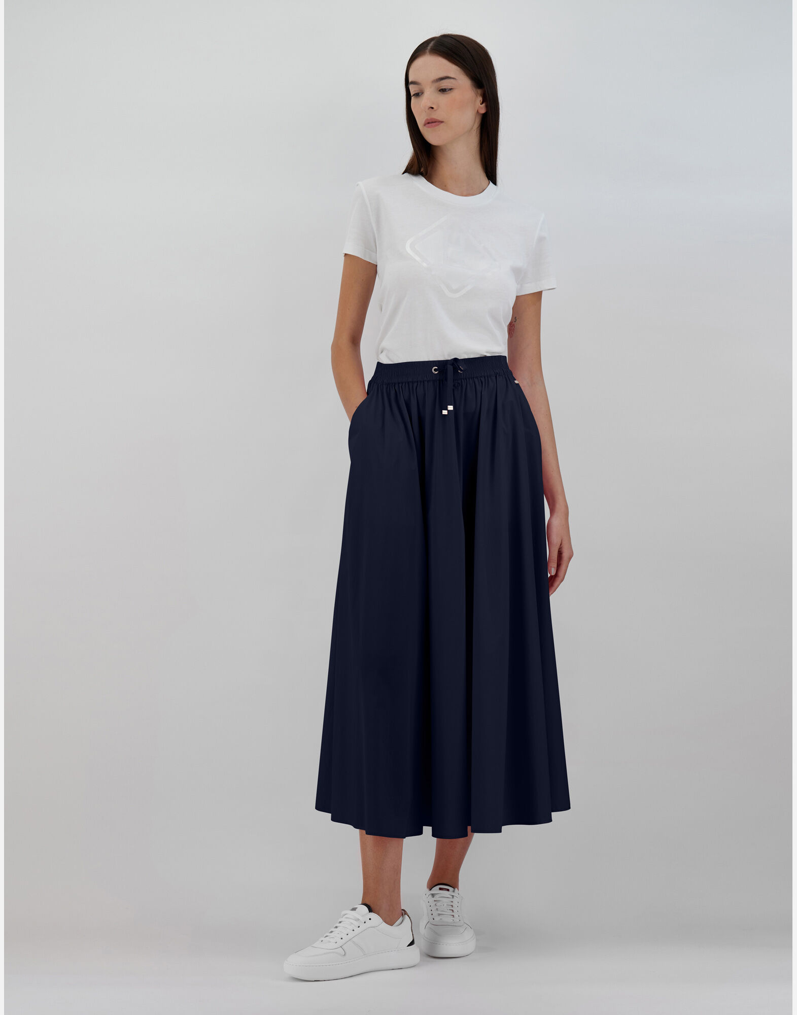 ☆VIP☆ Herno ライトストレッチナイロンスカート レディース ライトナイロンストレッチ スカート ブルー | Herno