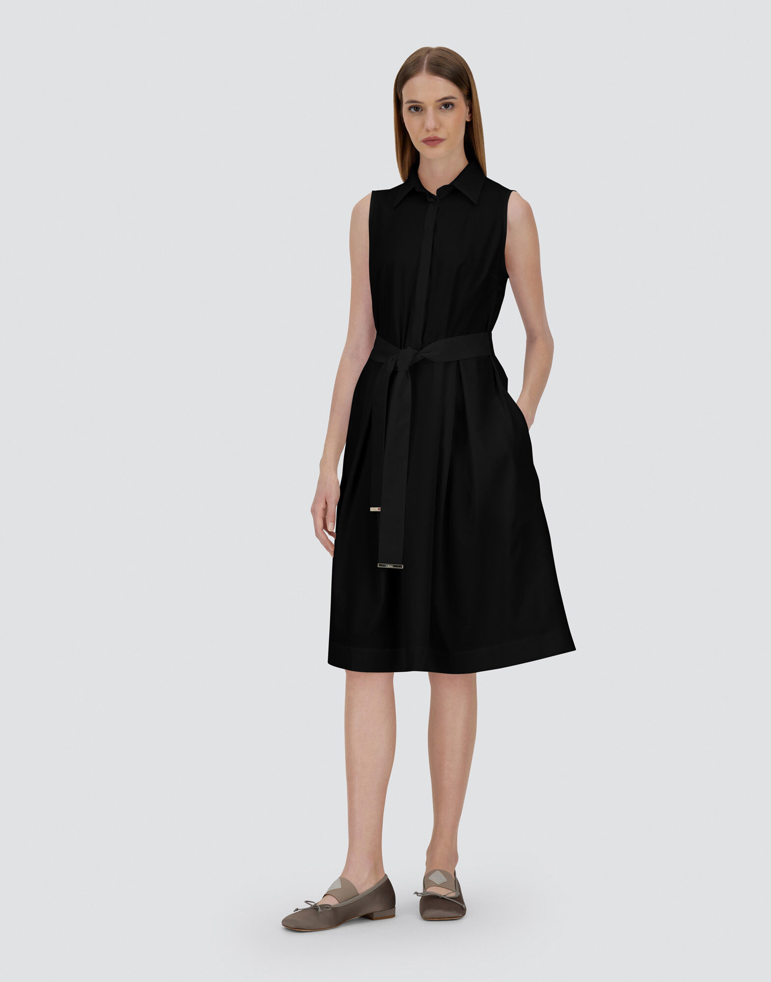 DRESS IN STRUCTURED NYLON in Black for Women | Herno®