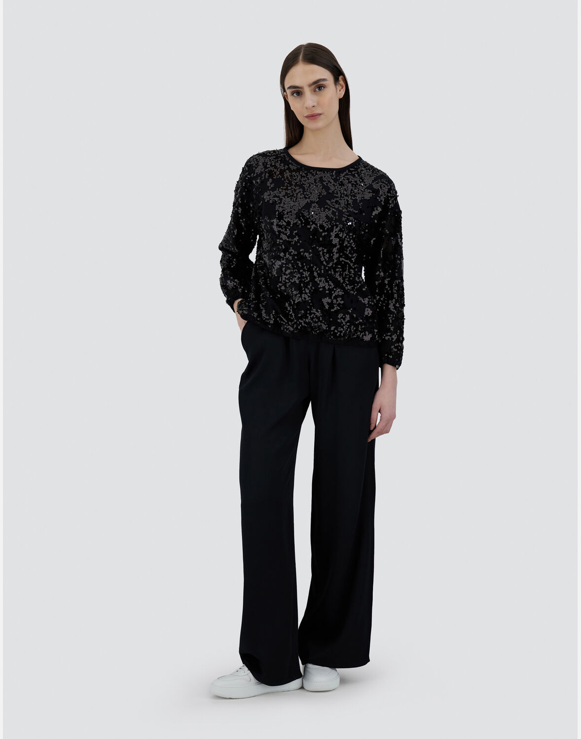 Herno コットン レース スウェットシャツ In Black