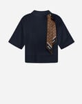 Herno SUPERFINE COTTON STRETCH T-SHIRT WITH SCARF Navy Blue JG000203D520039200
