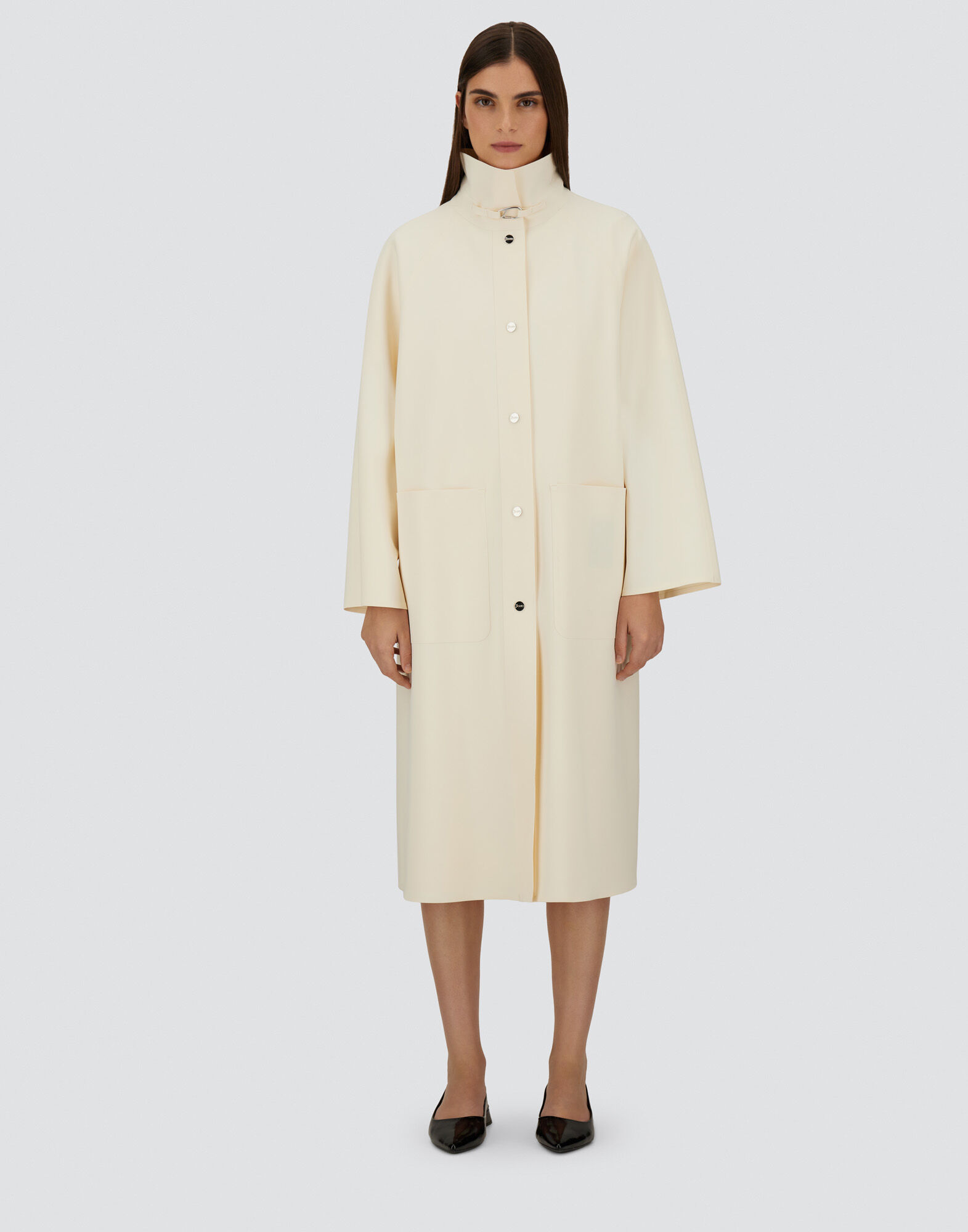 LONG JACKET IN FIRST ACT PEF in Ivory for Women | Herno®