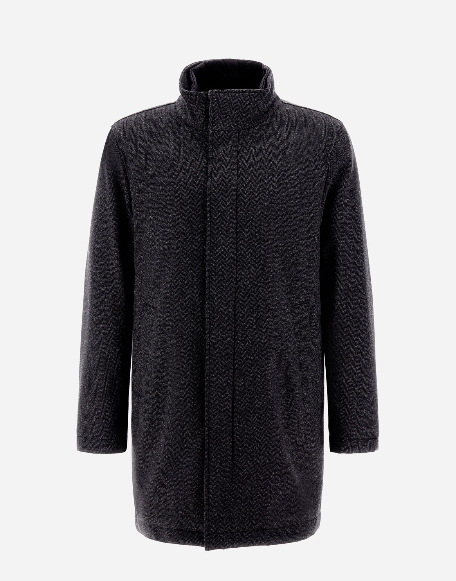 WOOL TWEED CARCOAT in Grey for Men Herno