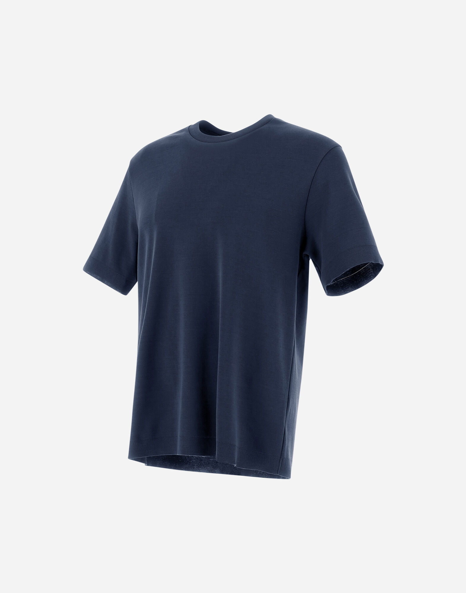 JERSEY KNIT EFFECT T SHIRT in Navy Blue for Men Herno