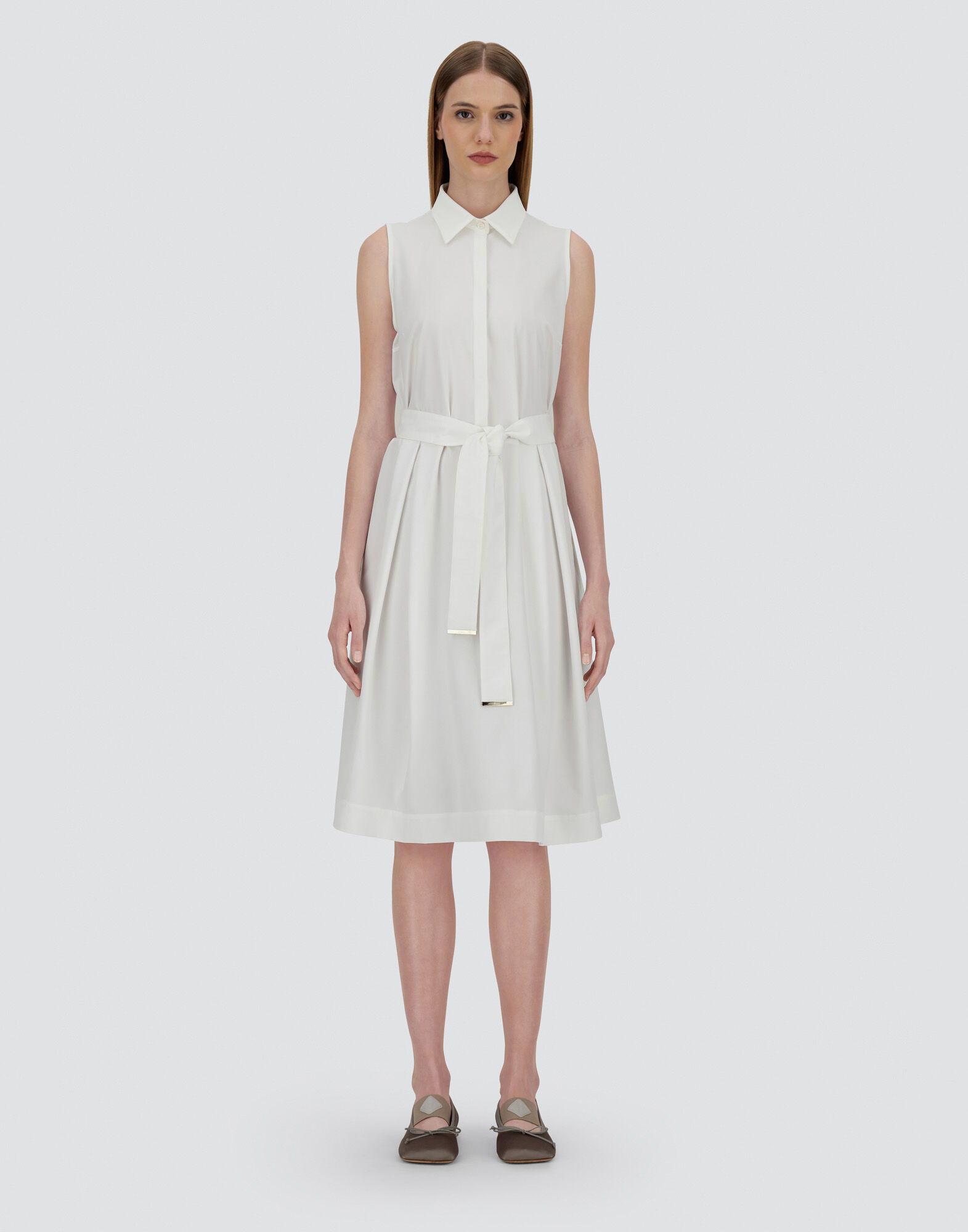 【送料&関税込】Herno White Sleeveless Dress With Classic Co White Sleeveless High-Neck Lace Top
