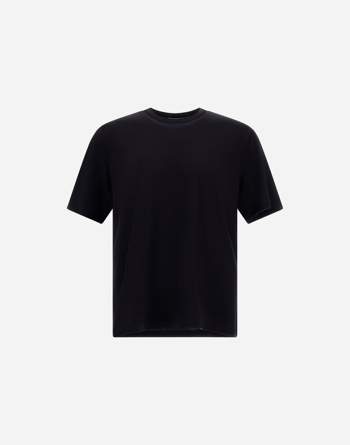 Herno RESORT T-SHIRT IN WOOL JERSEY WITH A SHINY FINISH Navy Blue JG00054UR520689200