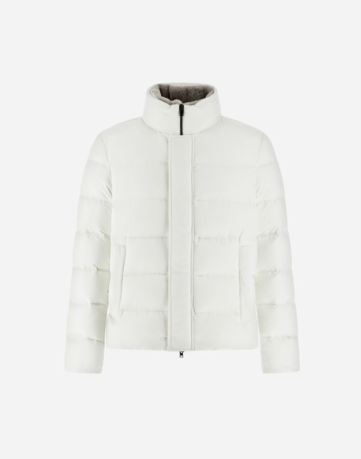 Herno BOMBER JACKET IN ARENDELLE AND FAUX FUR White PI001019U12414Z1000