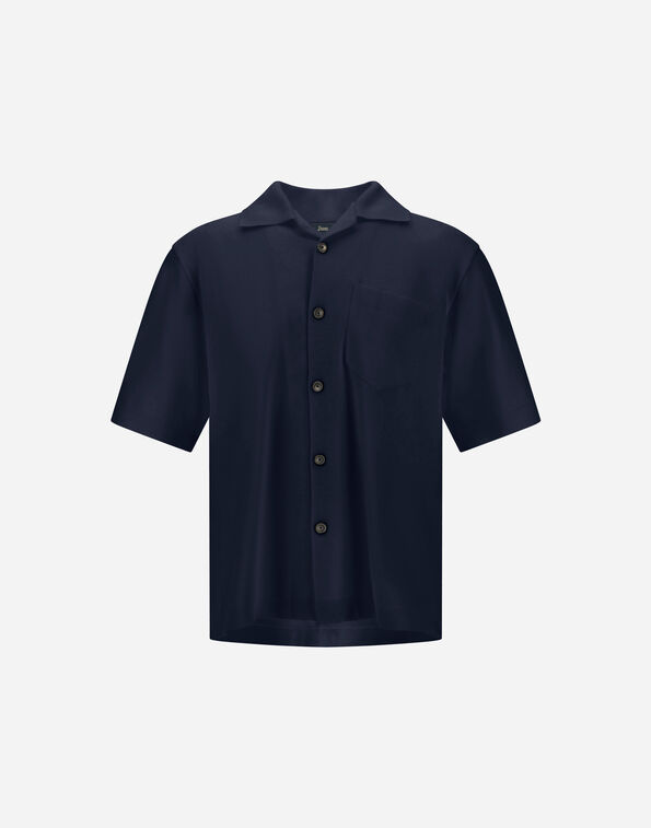 Herno SHORT-SLEEVED SHIRT IN JERSEY KNIT EFFECT Blue CM000017U520599201