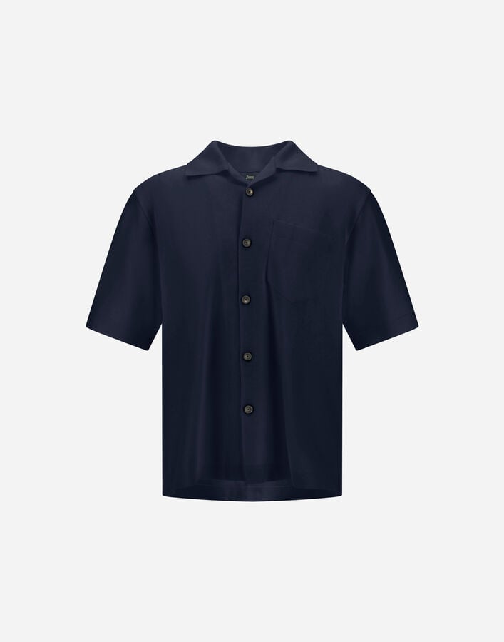 Herno SHORT-SLEEVED SHIRT IN JERSEY KNIT EFFECT Blue CM000017U520599201