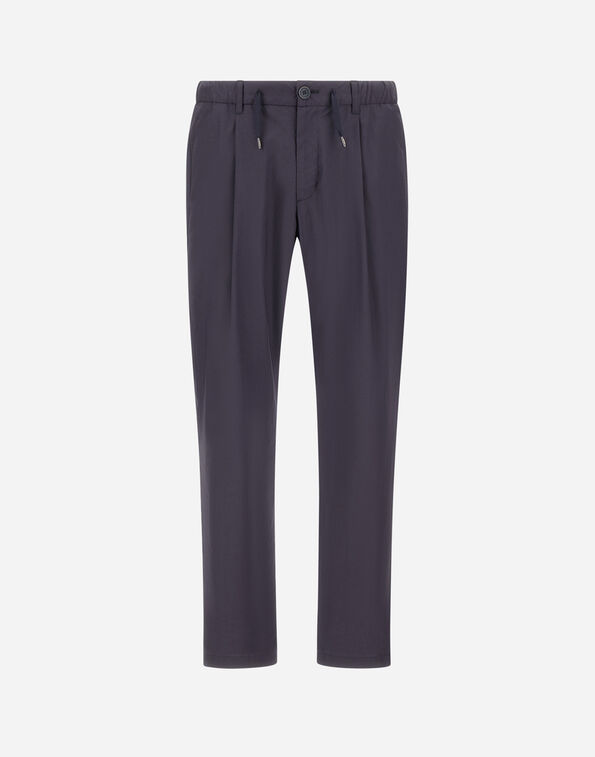 Herno LIGHT COTTON STRETCH TROUSERS Navy Blue PT000166U13164Z9200