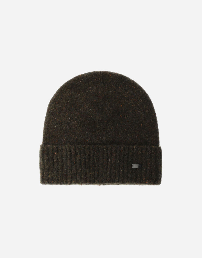 Herno BEANIE IN MELANGE WOOL BLEND Olive Green BER00043U702957780