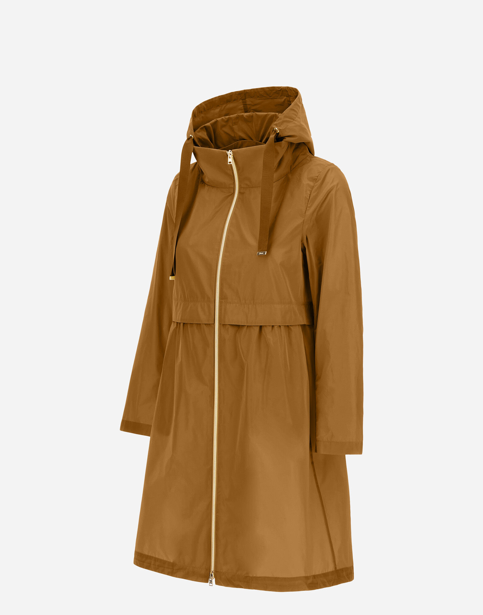 NEW TECHNO TAFFETA LONG PARKA in Camel for Women | Herno®