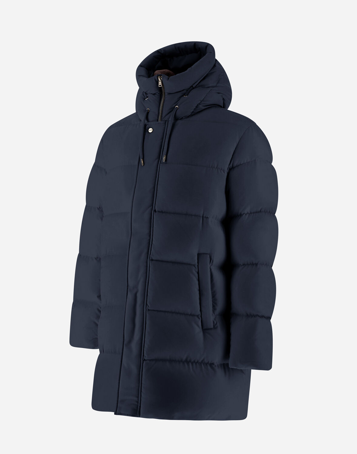 Herno Bomber Jacket In Arendelle And Faux Fur In Navy Blue