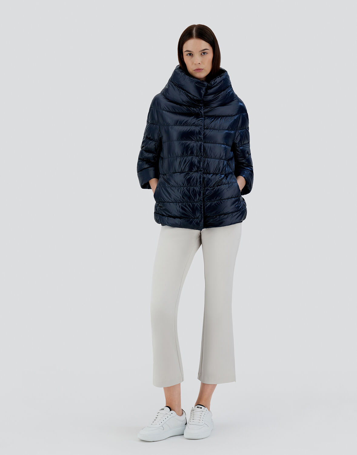 Herno Aminta Puffer Jacket In Navy Blue