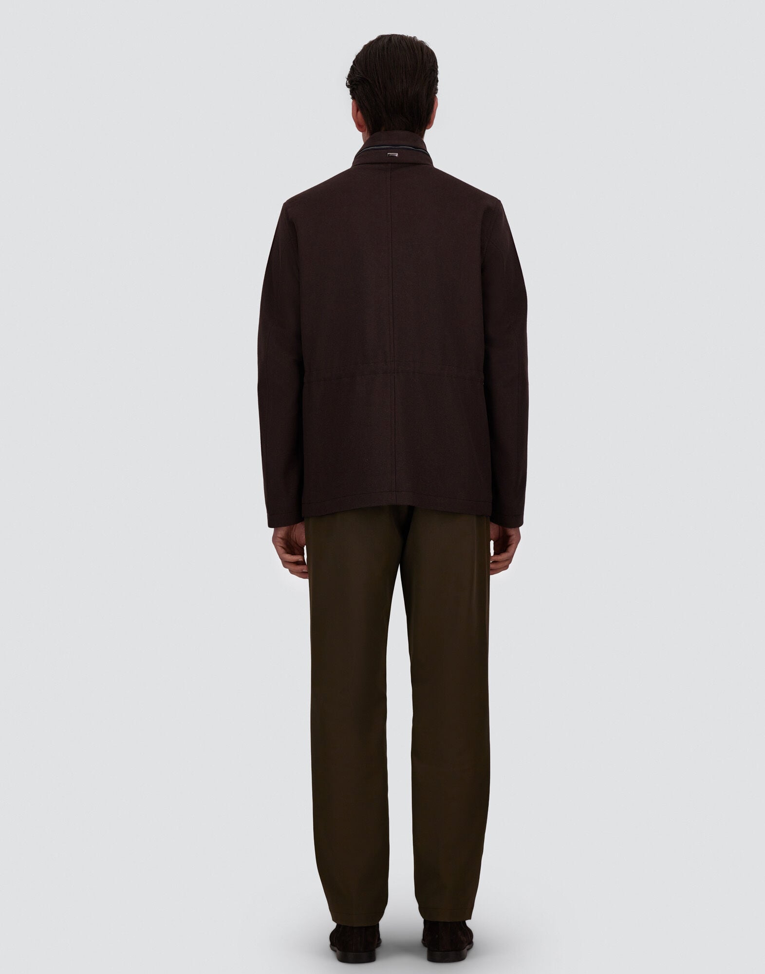 メンズ FIELD JACKET IN CASHMERE, WOOL AND SUEDE EFFECT ダーク