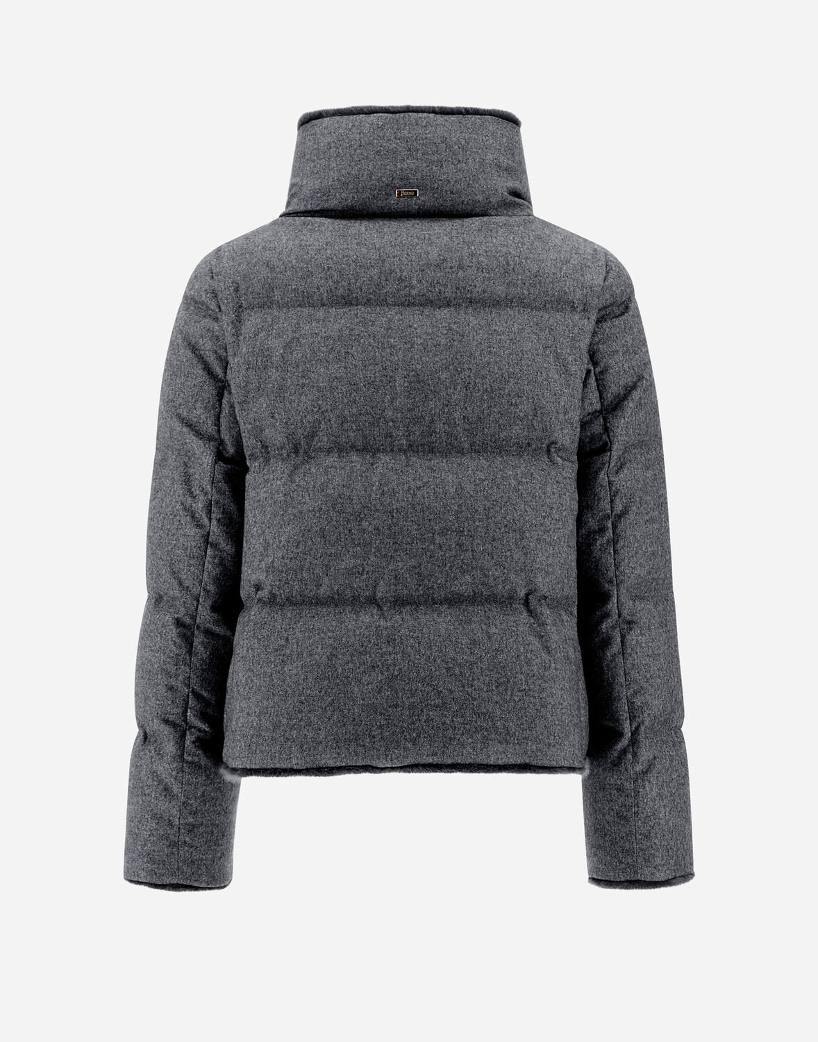 Herno カシミヤ シルク ニュー・レディ・フェイクファー ジャケット In Grey