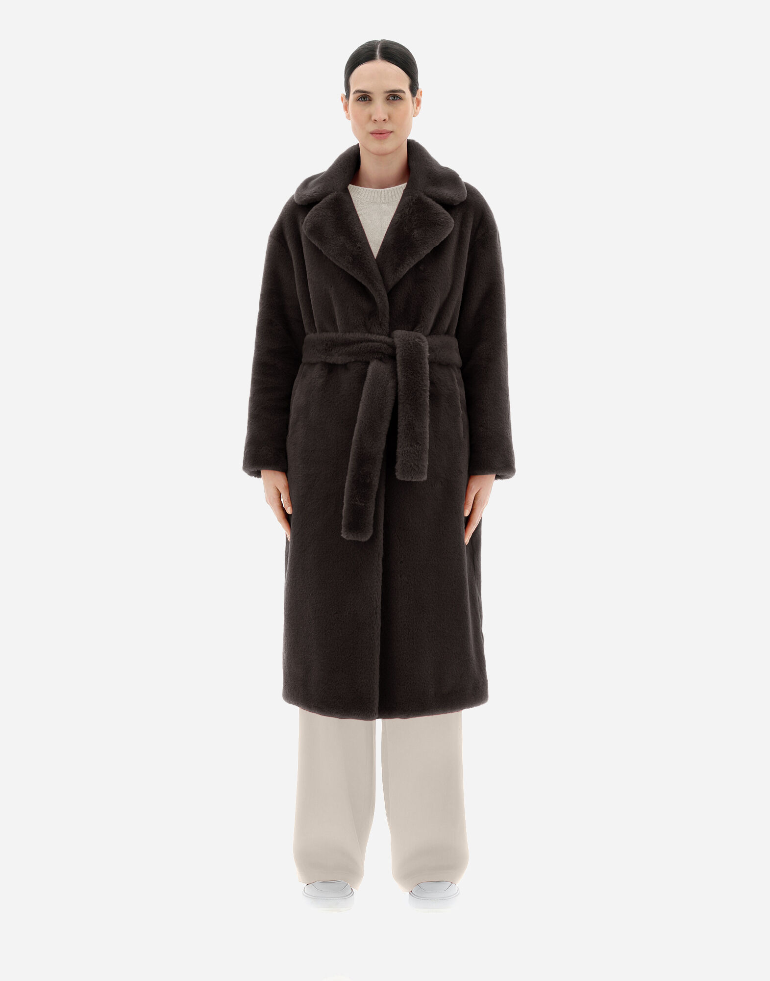 LONG SOFT COAT en Brown pour femme Herno