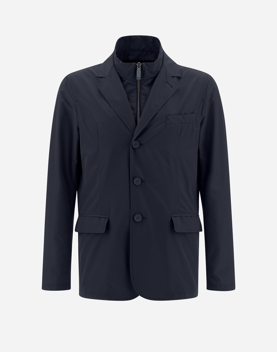 Herno Single-breasted Buttoned Blazer In Blue