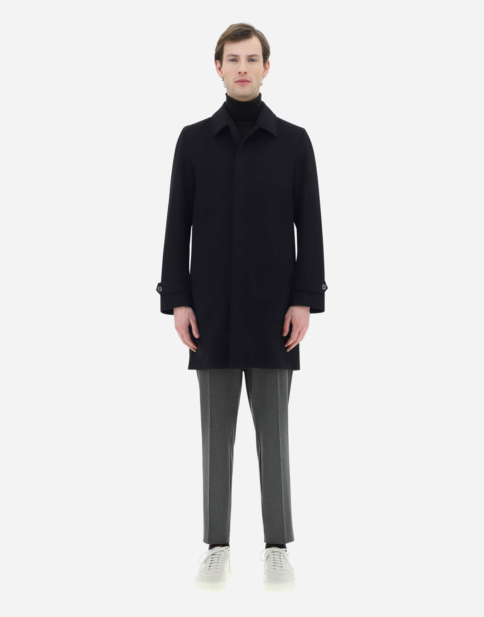 NEW WOOL CASHMERE COAT in Navy Blue for Men Herno