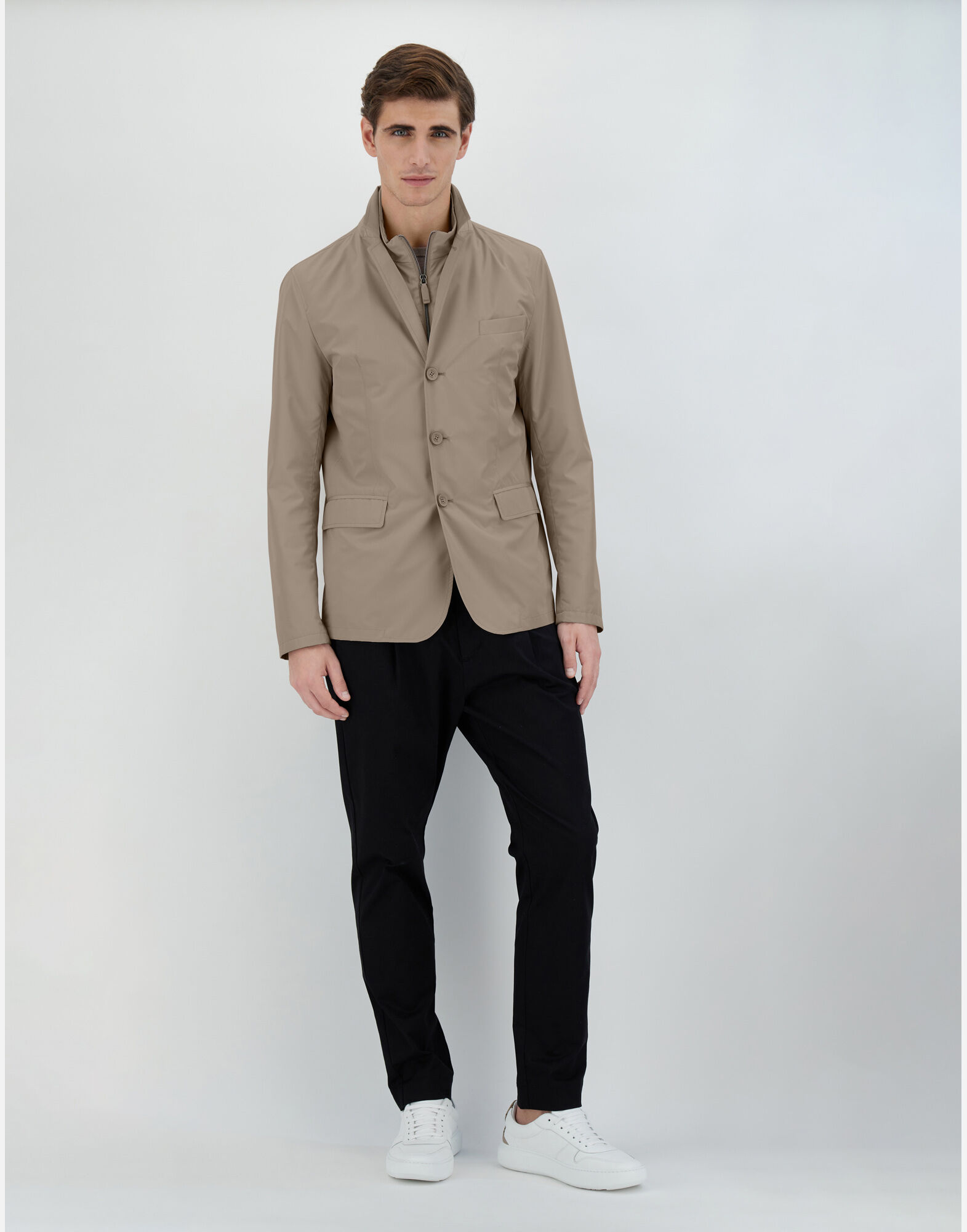 HERNO FCバルセロナ コラボ イージースーツ ストレッチ ブレザー EASY SUIT STRETCH ジャケット ネイビーブルー | Herno® (ヘルノ)