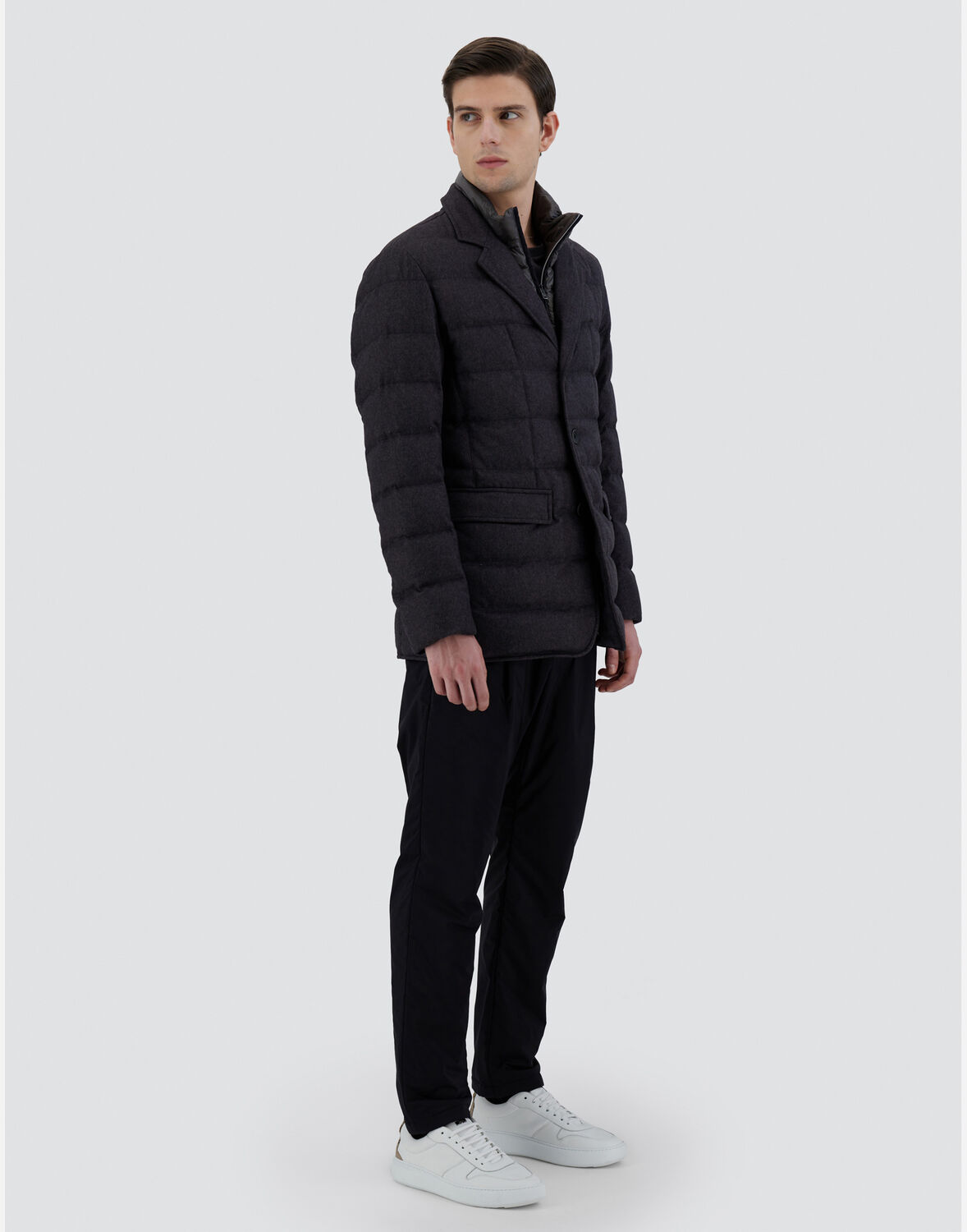 Herno カシミヤ シルク ブレザー In Slate