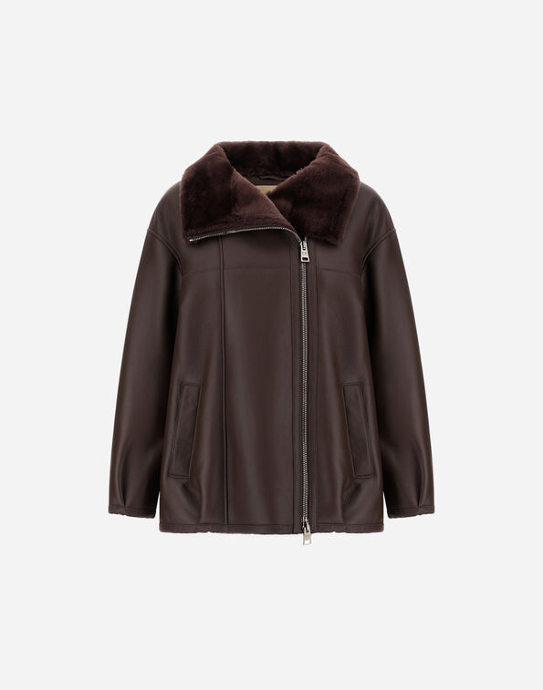 Herno JACKET IN SHEARLING Dark Brown PL000159D181538800