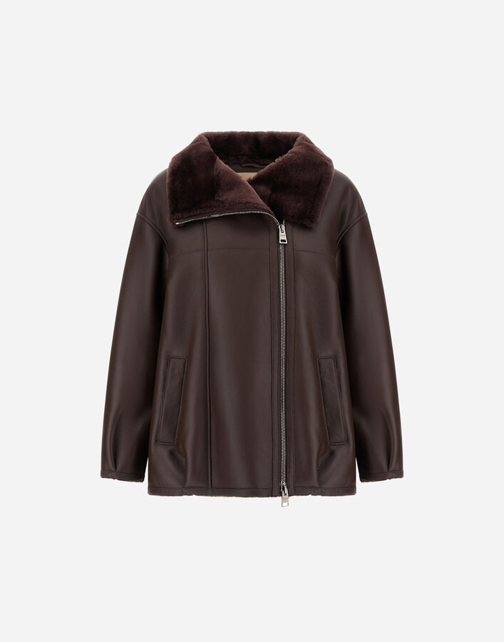 Herno JACKET IN SHEARLING Dark Brown PL000159D181538800