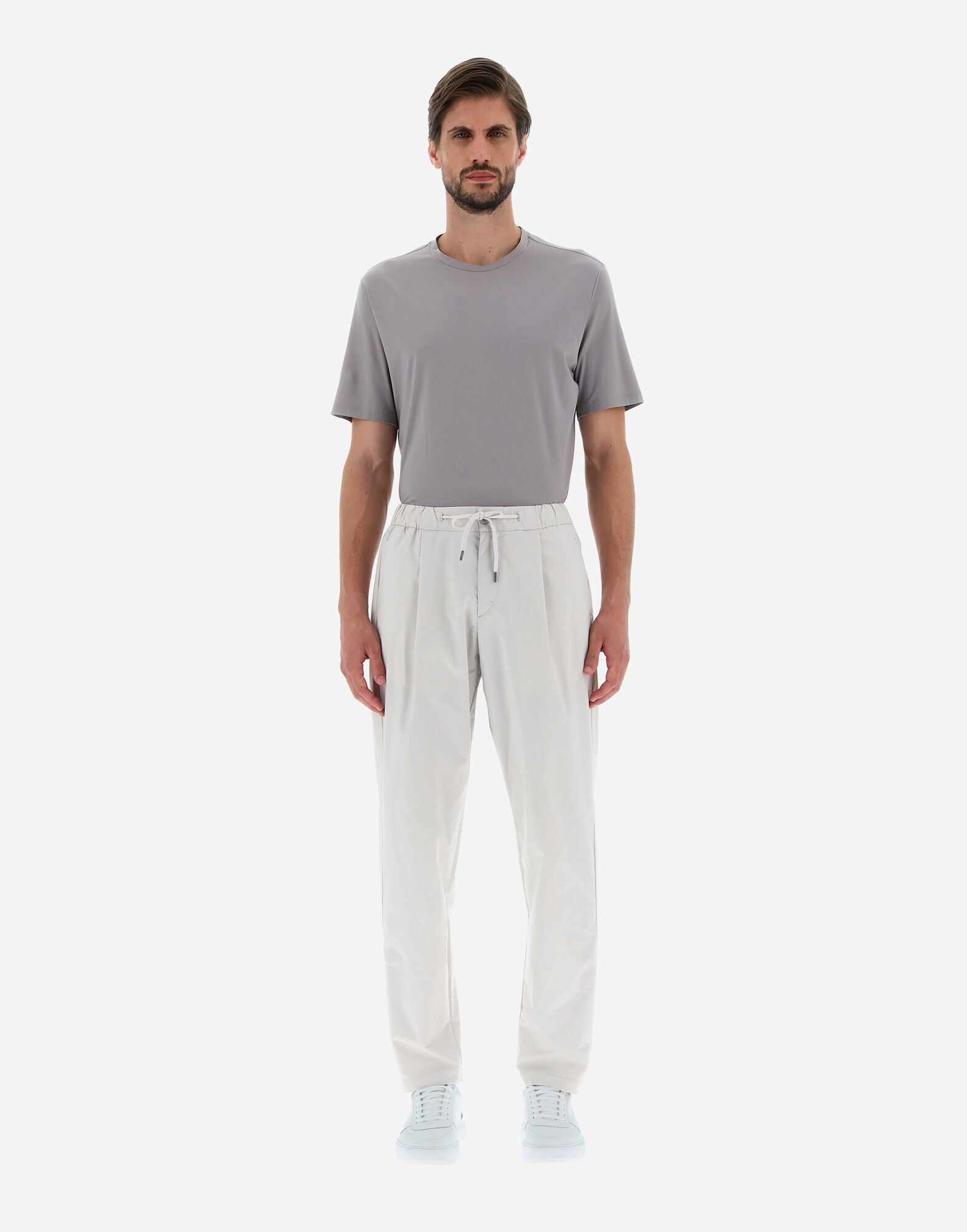 【送料&関税込】Herno Wool Blend Trousers TROUSERS IN TECHNICAL FABRIC in Ice for Men | Herno®