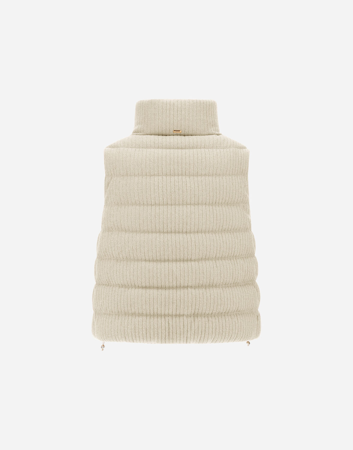 Herno Vest In Shiny Ribbed Knit In Chantilly
