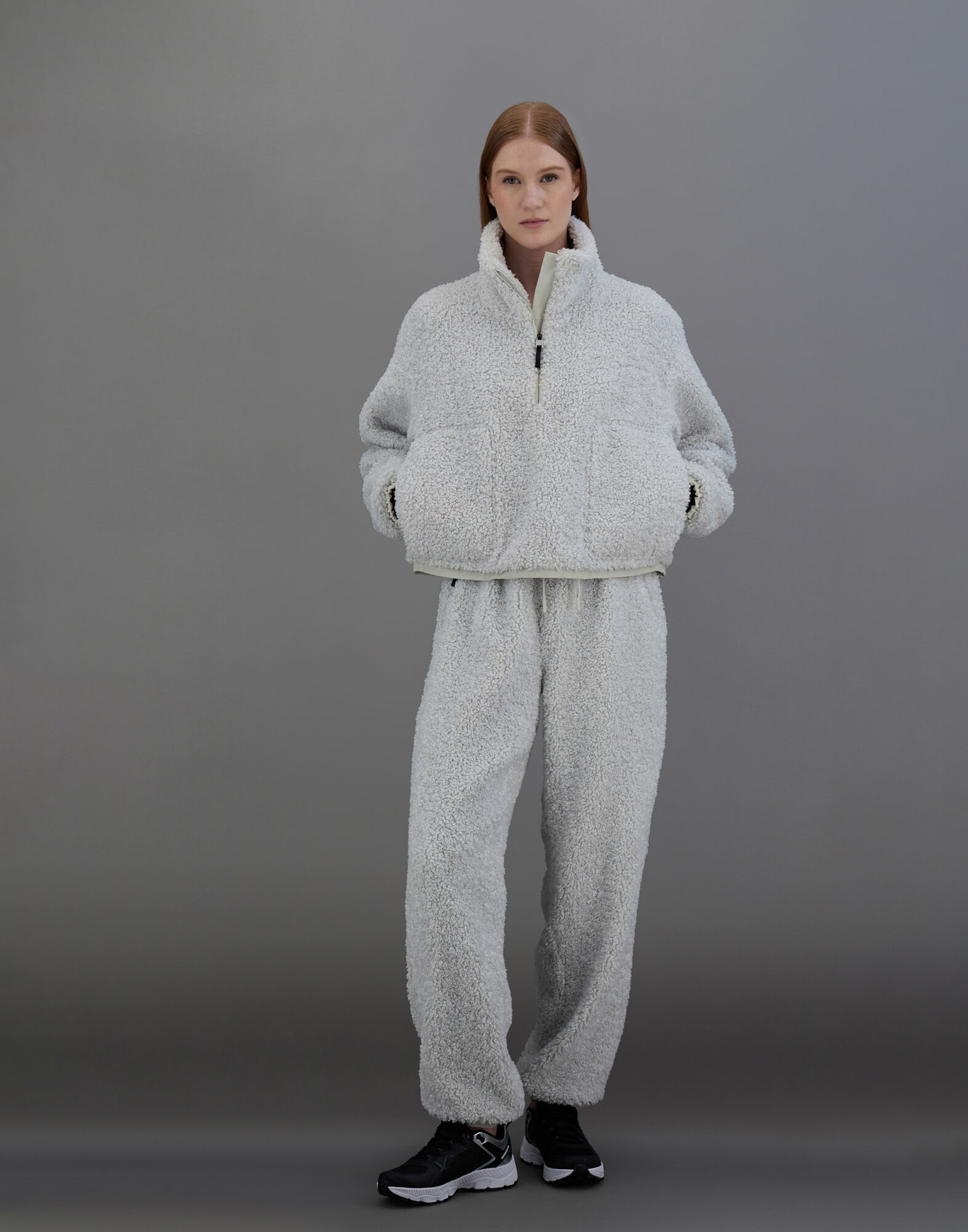 SWEATSHIRT LAMINAR AUS COMFORT SHERPA in Eis fur Damen Herno