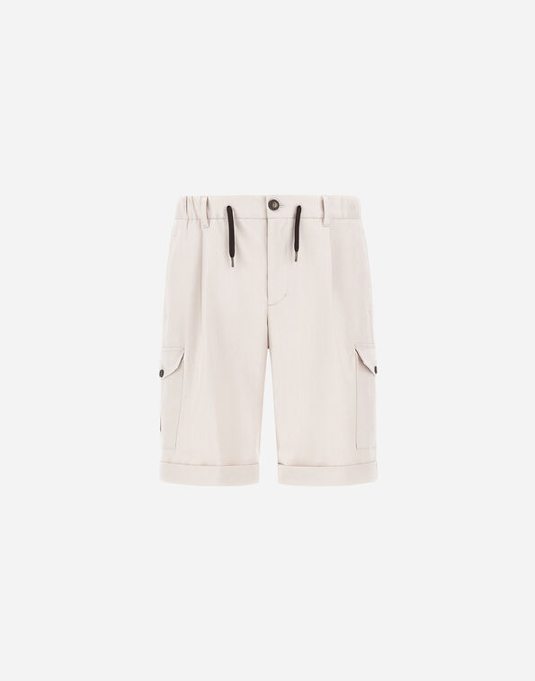 Herno SHORTS IN COTTON GABARDINE STRETCH Grey Pearl PT000187U13286S9403