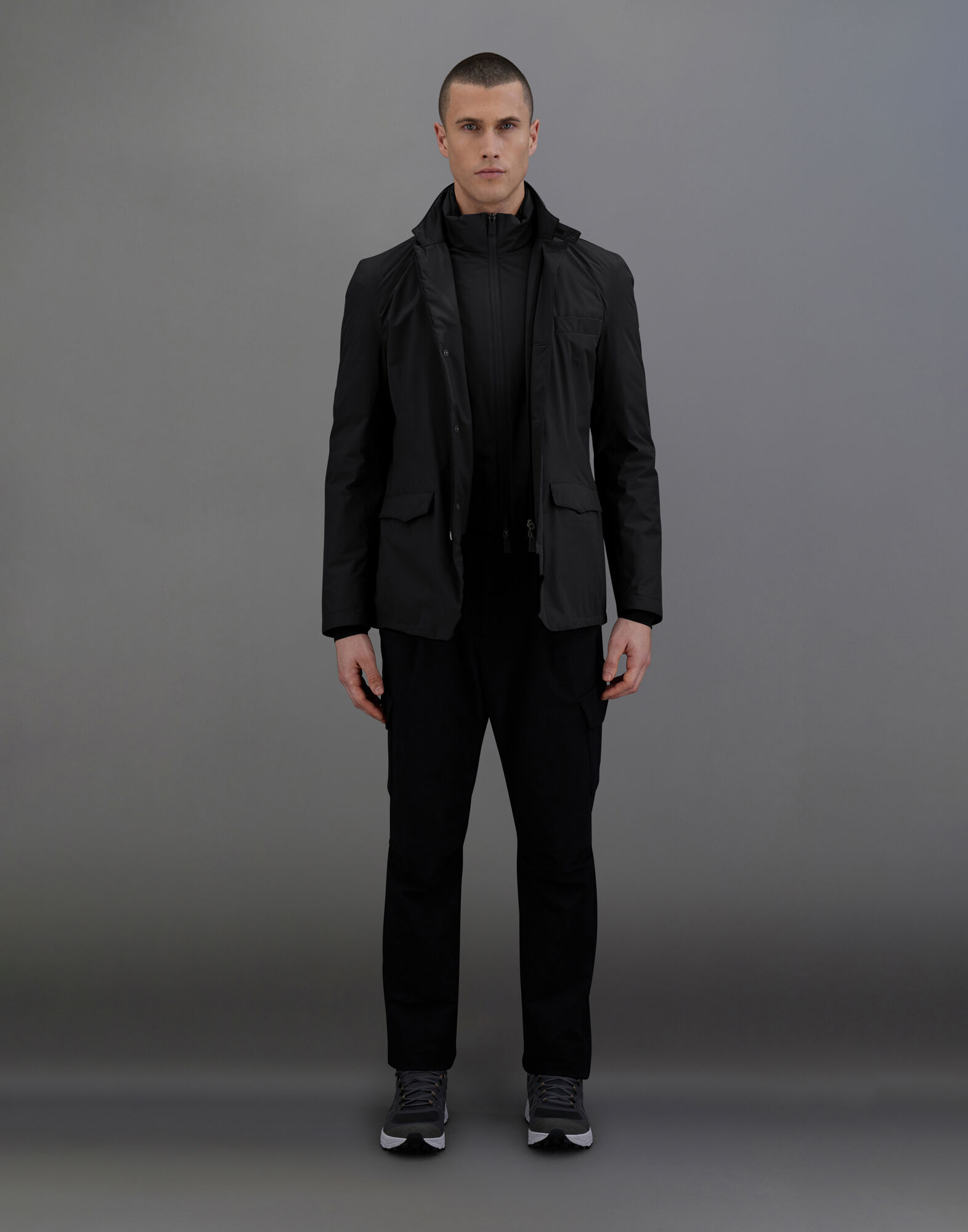 20-60代 人気ファッションブランド メンズ 2 LAYERS GORETEX LAMINAR ブレザー ブラック | Herno ジャケット・アウター