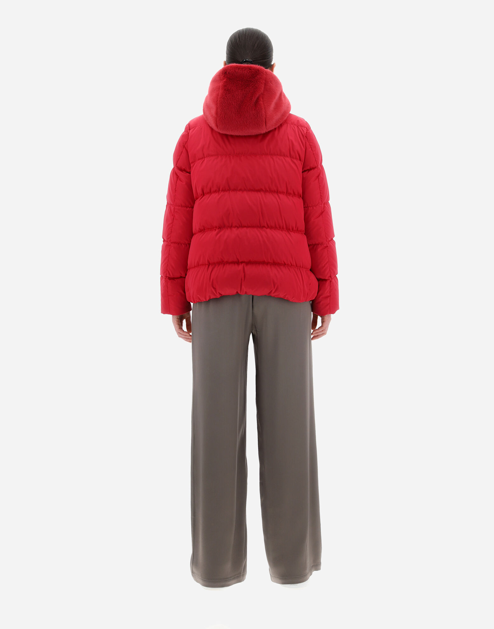 PIUMINO CORTO RASO LADY FAUX FUR HDM in Fucsia da Donna Herno
