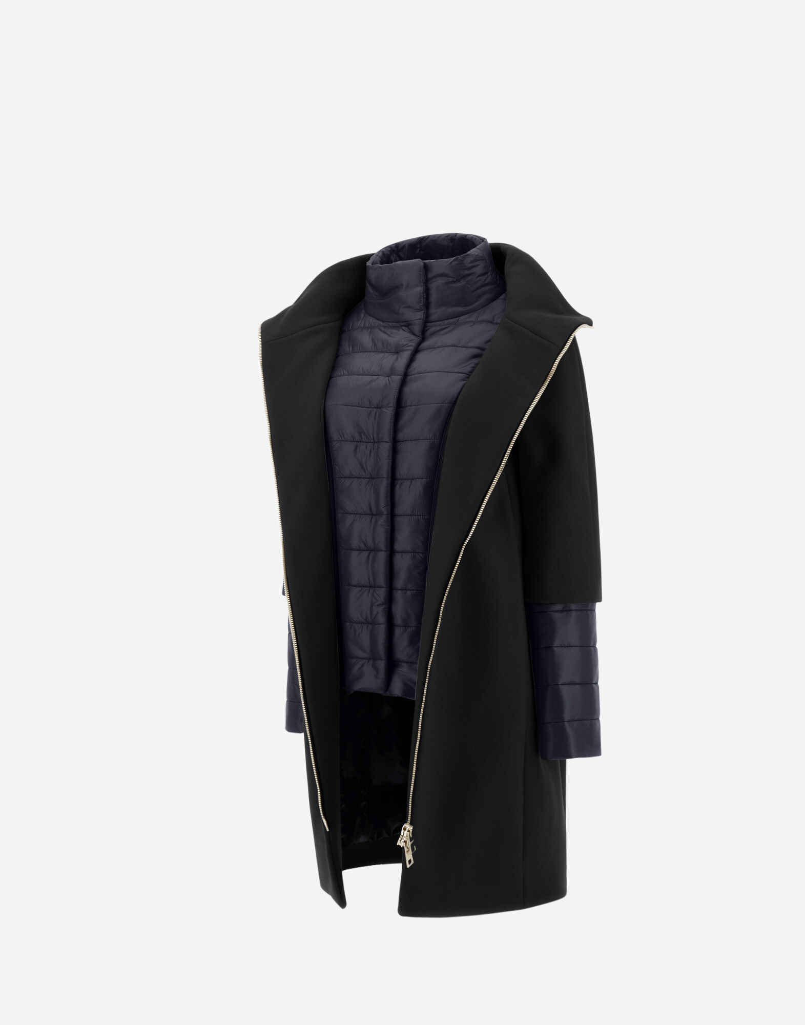 ECO WOOL NYLON ULTRALIGHT COAT in Black for Women Herno