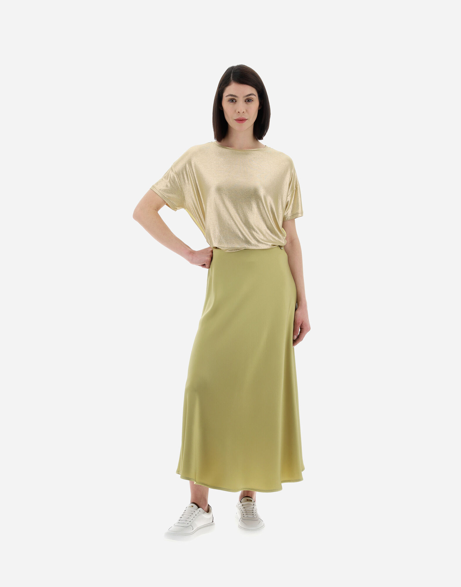 RESORT SKIRT IN SATIN EFFECT in Canary for Women Herno