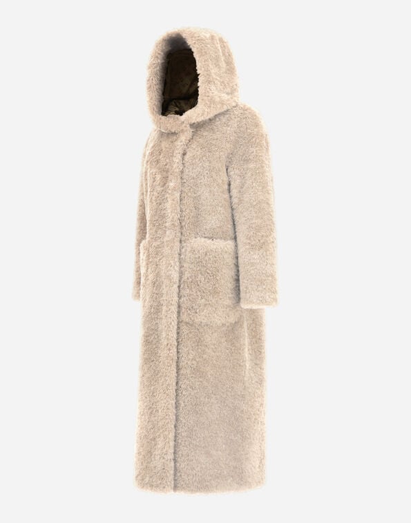 COAT IN CURLY FAUX FUR in Chantilly | Herno®