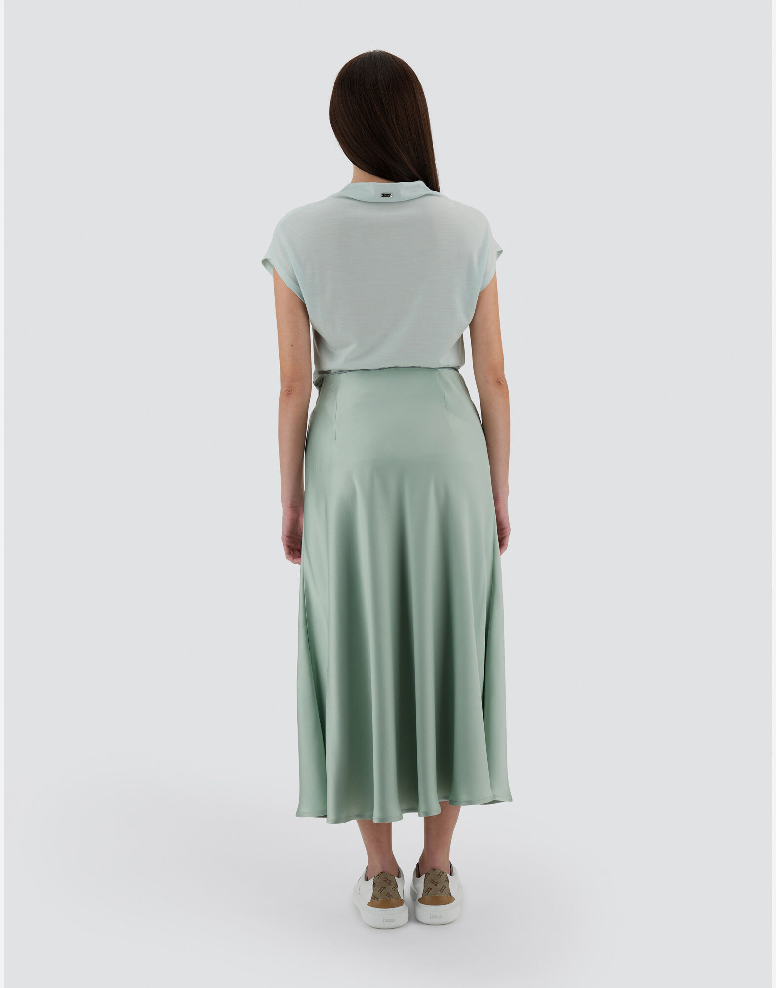 JUPE RESORT EN SATIN EFFECT en Vert pastel pour femme Herno