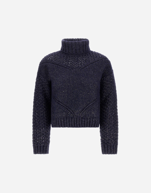 Herno OPENWORK KNIT TURTLENECK Navy Blue ML000079D760999200