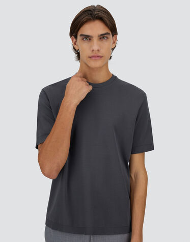 メンズ ジャージー ニット エフェクト Tシャツ グレー | Herno® (ヘルノ)