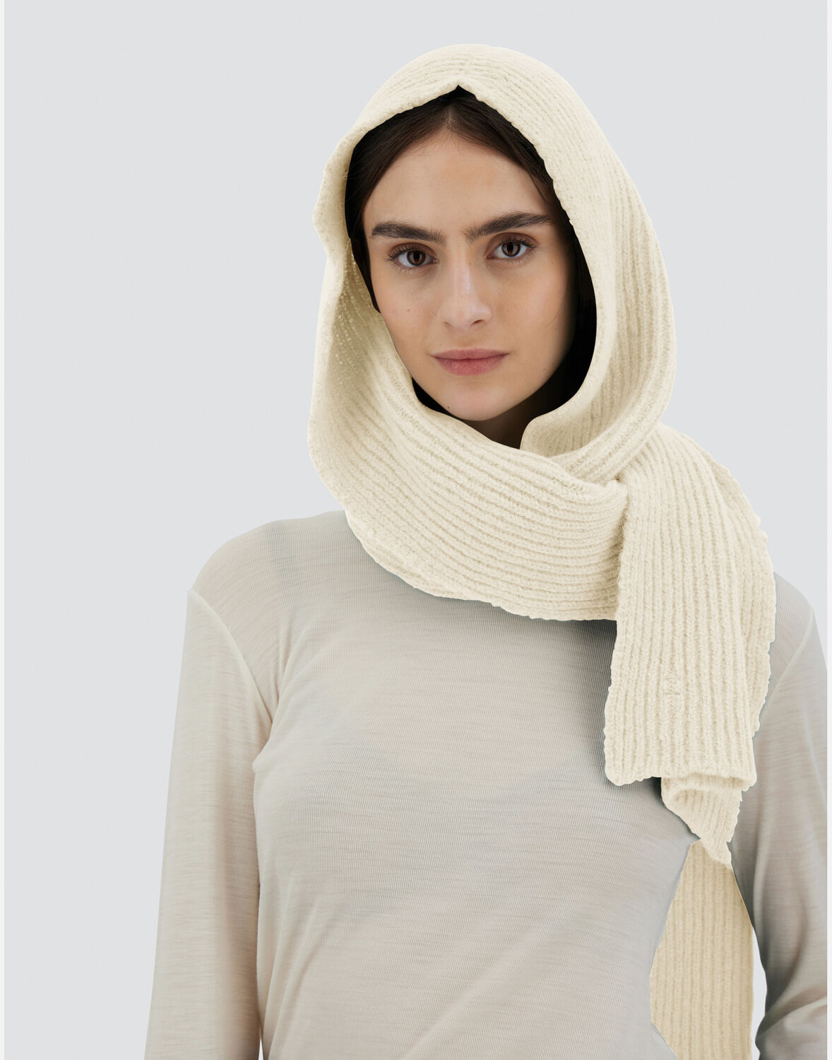 HERNO SCARF IN PLAIN ALPACA WOOL 