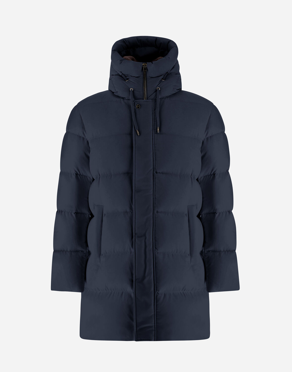 Herno Bomber Jacket In Arendelle And Faux Fur In Navy Blue