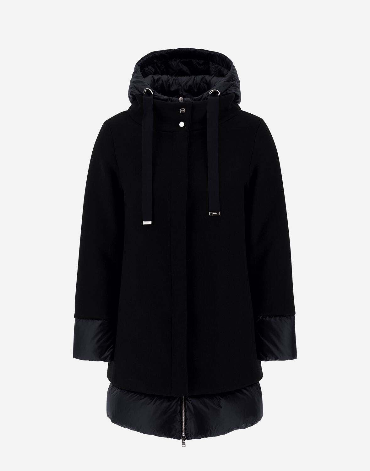 Herno Long-sleeved Down Jacket In Black